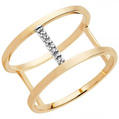 Aveny - Diamant Dobbelt Ring - 14 Karat Guld