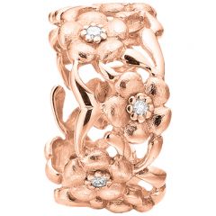 Blossom - Diamant & Blomster Ring - 14 Karat Rosaguld