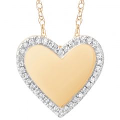 Aveny - Diamant Hjerte Halskæde - 14 Karat Guld