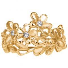Blossom - Blomster Ring - 9 Karat Guld