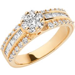 Aveny - Baguette Diamant Ring - 14 Karat Guld