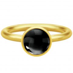 Julie Sandlau - Primini Black Ring - Forgyldt