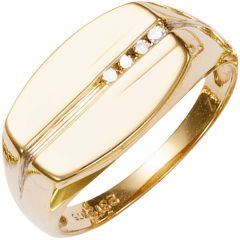 Aveny - Diamant Signet Ring - 8 Karat Guld