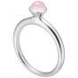 Blossom - Pink Agat & Hjerte Ring - 14 Karat Hvidguld