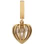 Christina London - Pearl Heart Cage Charm - Forgyldt