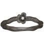 Blossom - Zirkonia & Blomster Ring - Sort Sølv