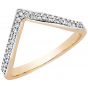 Aveny - Diamant V Ring - 14 Karat Guld