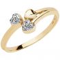 Aveny - Hjerte & Diamant Ring - 8 Karat Guld