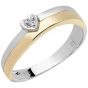 Aveny - Hjerte Diamant Ring - 9 Karat Guld/Hvidguld