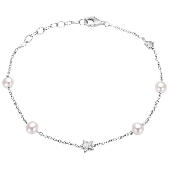 Blossom - Perle Hjerte & Stjerne Armbånd - Sølv