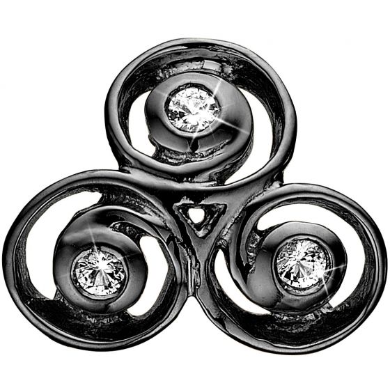 Christina London - Triple Spiral Charm - Sort Sølv