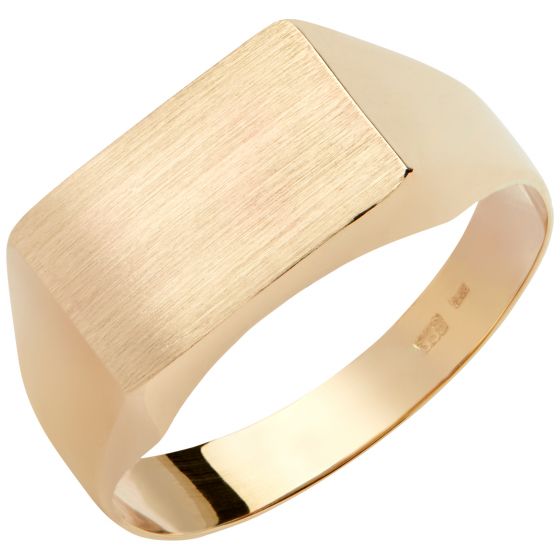 Aveny - Firkantet Signet Ring - 8 Karat Guld