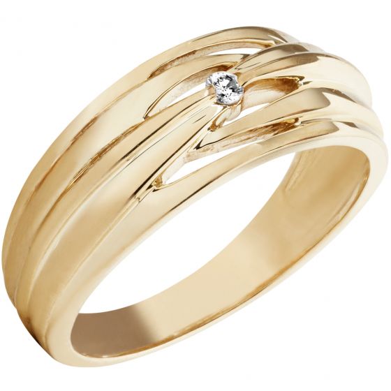 Aveny - Tråd Brillant Ring - 8 Karat Guld