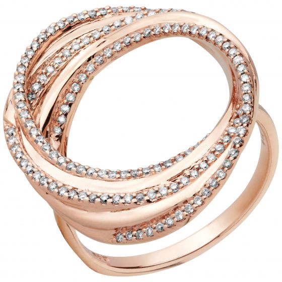 Aveny - Cirkel Diamant Ring -14 Karat Guld