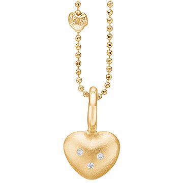 Blossom - Hjerte & Diamant Halskæde - 14 Karat Guld